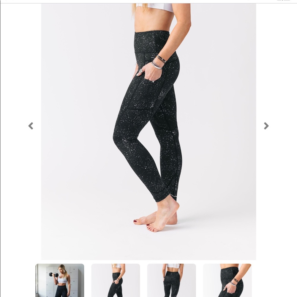 NWT Zyia Black Reflective LNT Leggings Sz 8-10